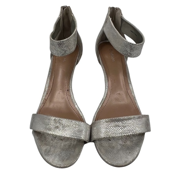 Style & Co Silver Ankle Strap Heeled Sandals Size 8.5 Women’s - Picture 2 of 8